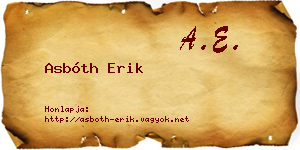 Asbóth Erik névjegykártya