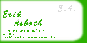 erik asboth business card